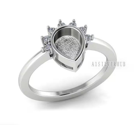 Half Sunshine Tear Drop Ring