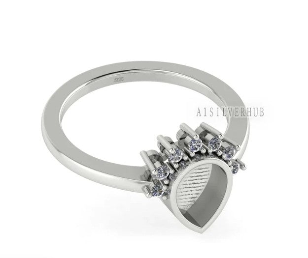 Half Sunshine Tear Drop Ring