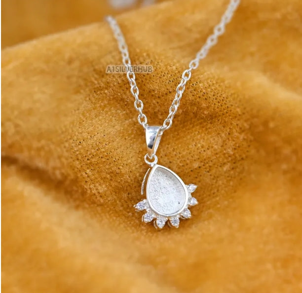 Half Sunshine Tear Drop Necklace