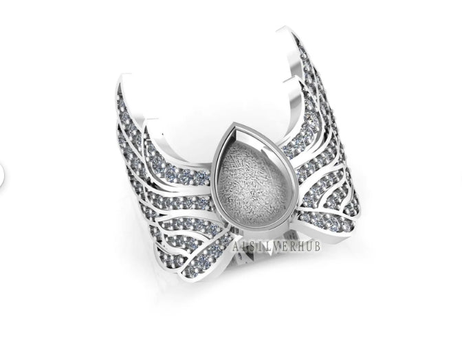 Chunky Angel Wings Ring