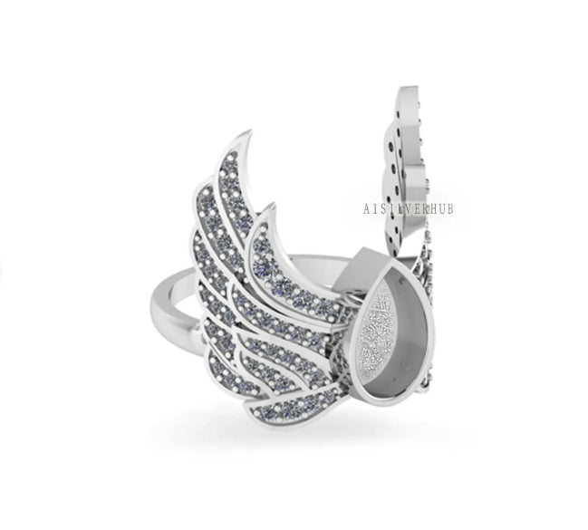 Chunky Angel Wings Ring
