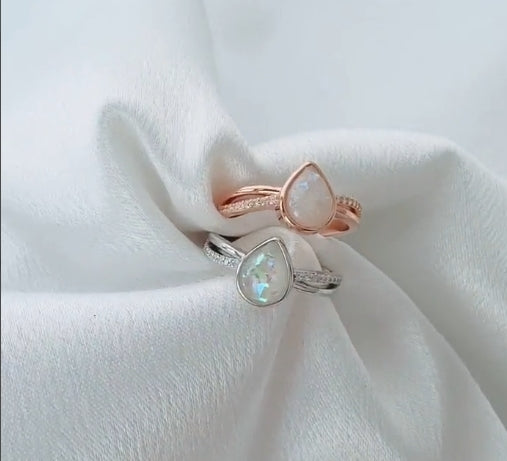 Pear Half Twist Ring