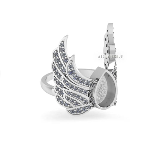 Chunky Angel Wings Ring