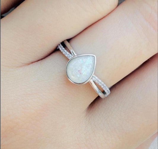 Pear Half Twist Ring
