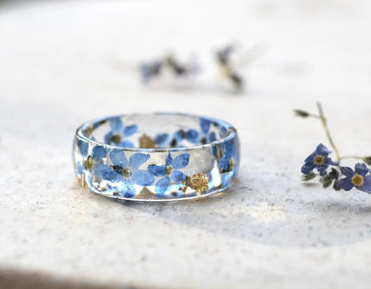 Resin Birth Flower Ring